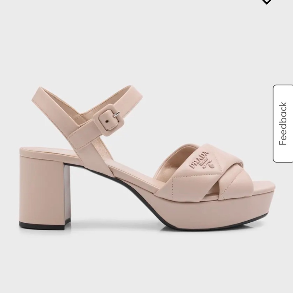 Prada Quilted Leather Ankle Strap Sandals